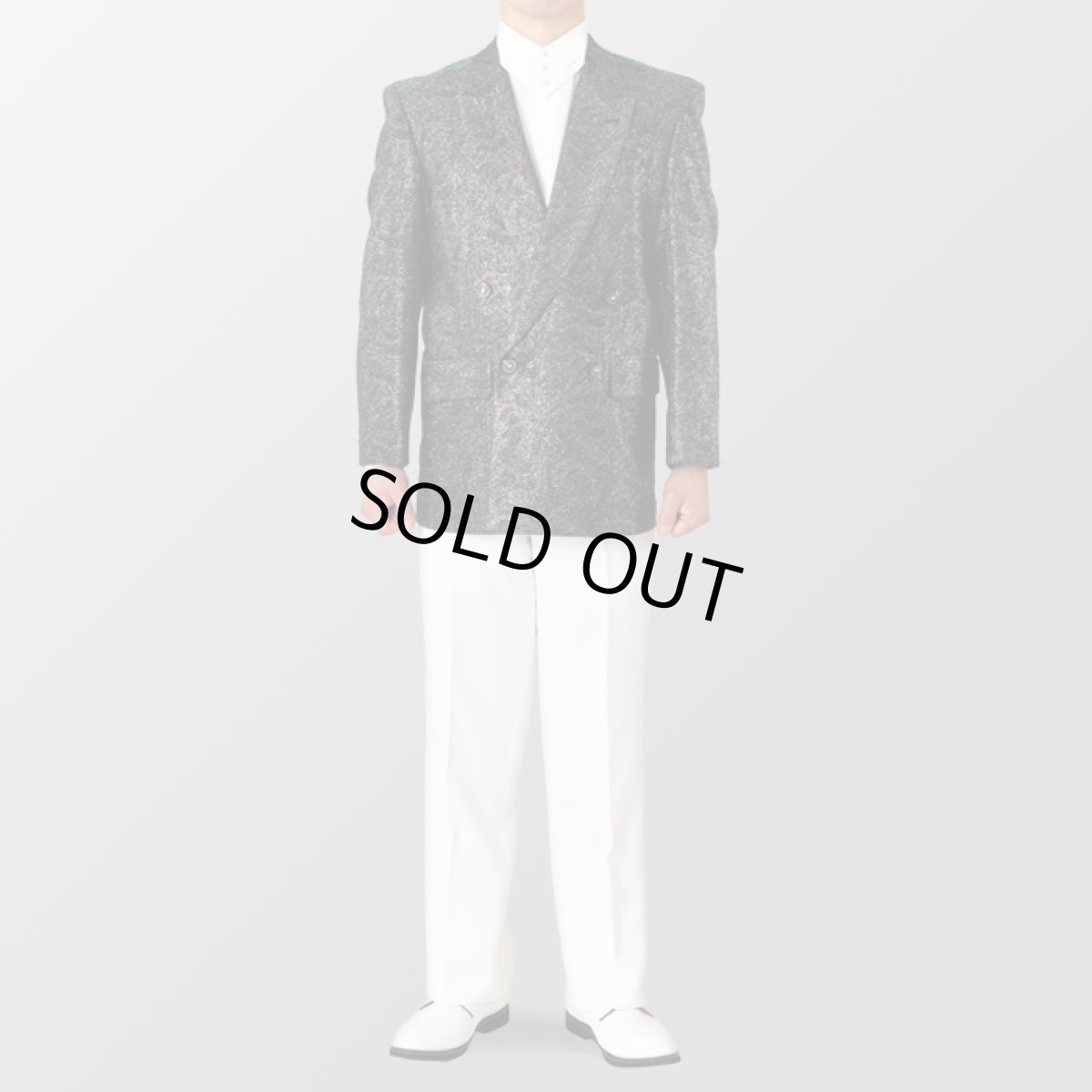 ステージ衣装 カラオケ衣装 セットアップ例 シルバー×グリーン 銀色×緑 スーツ