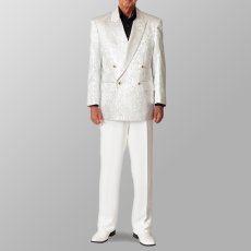 ステージ衣装 カラオケ衣装 セットアップ例 シルバー 銀色 スーツ