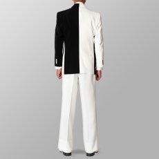 セットアップ例 ホワイトXブラック 白X黒 スーツ