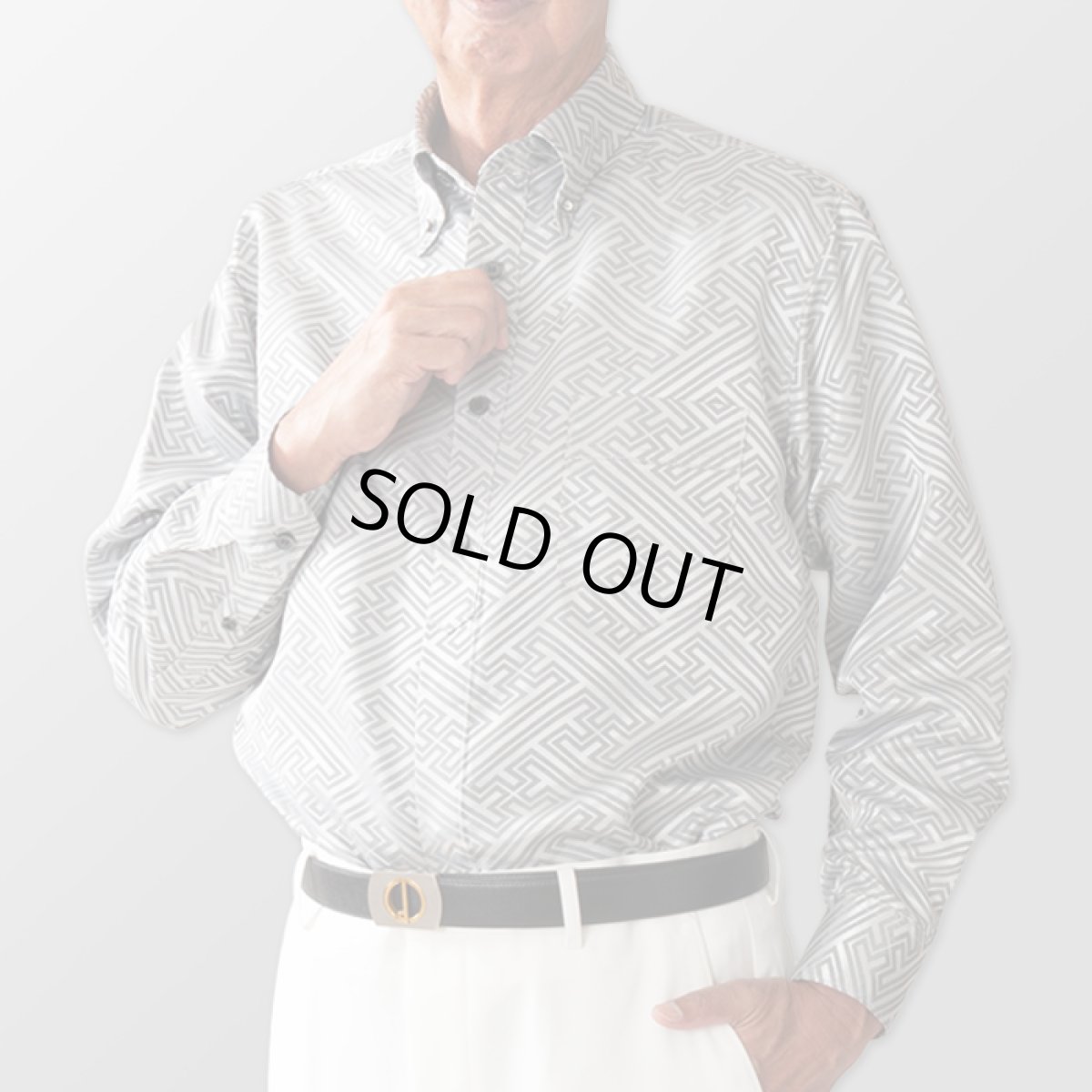 ステージ衣装 シルバー 銀色 ボタンダウンシャツ