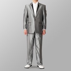 ステージ衣装 カラオケ衣装 セットアップ例 シルバー 銀色 スーツ
