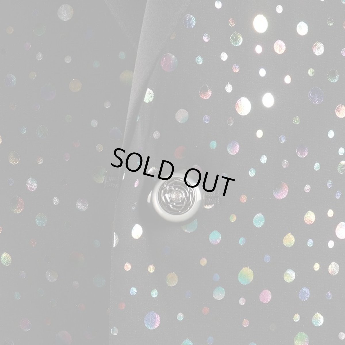 前ボタン ブラック 黒 水玉