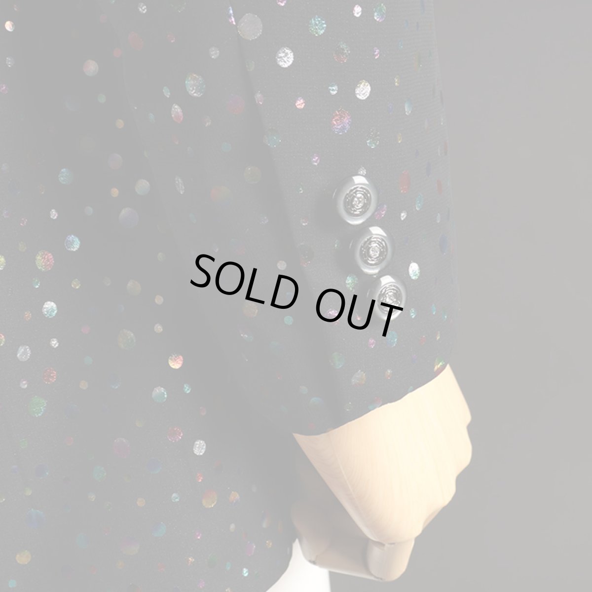 袖ボタン ブラック 黒 水玉