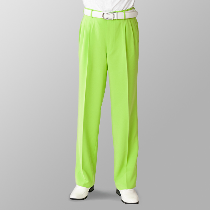 ステージ衣装 カラオケ衣装 ゴルフウェア ライトグリーン 黄緑 スラックス